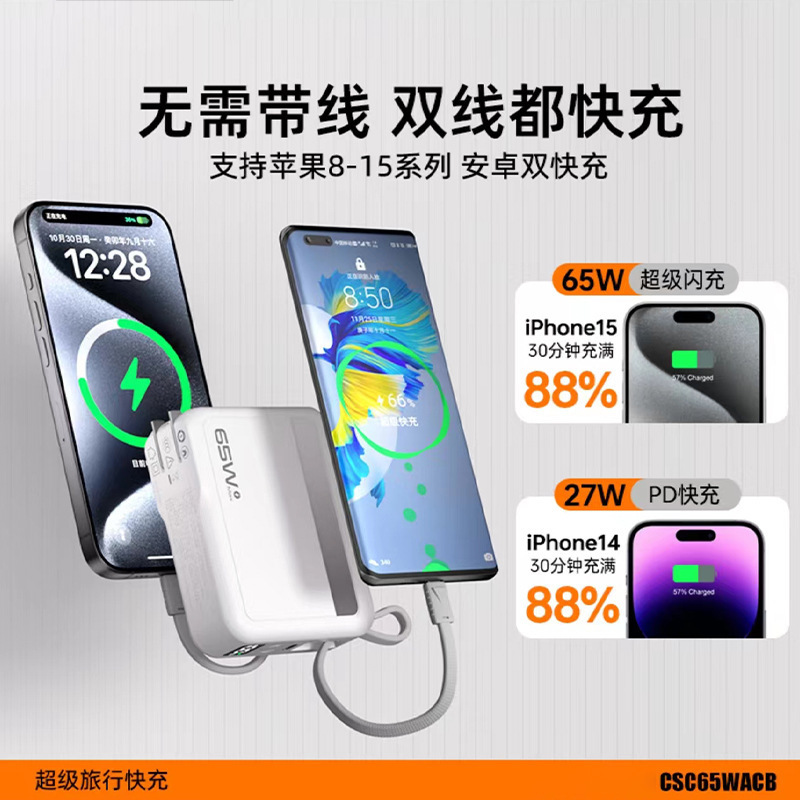 A65w 超高速充電屋外モバイル電源ラップトップ充電宝物内蔵プラグデジタルディスプレイ 20000 ミリ|undefined