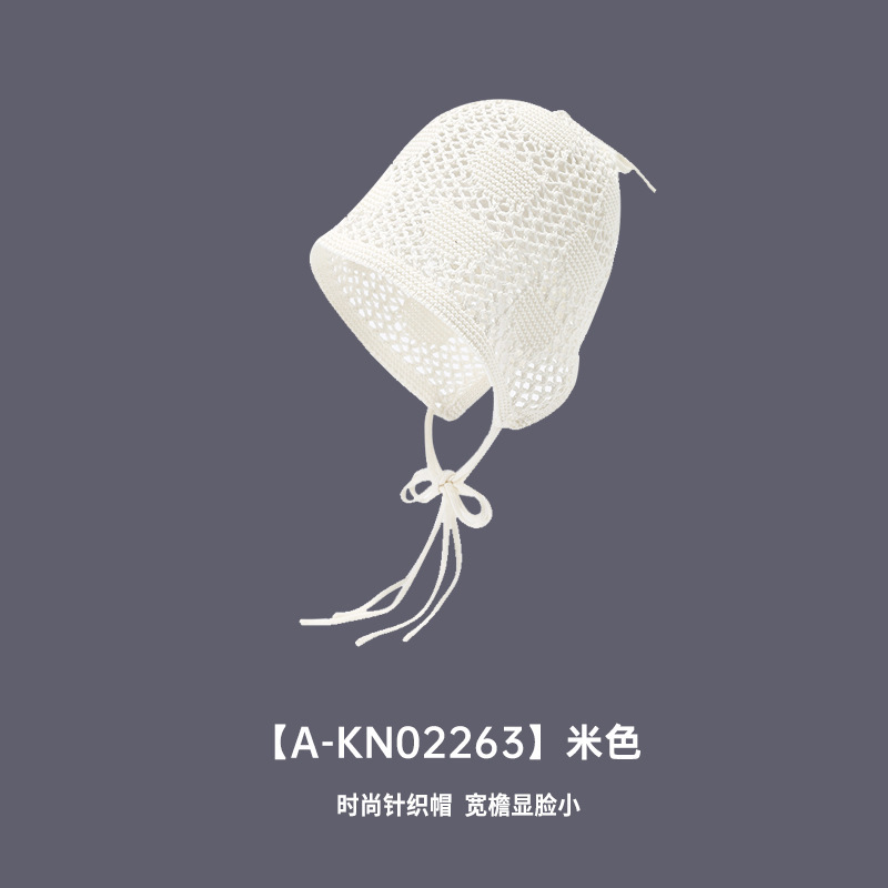 小众简约镂空设计感包头帽女夏季薄款抽绳套头帽子优雅百搭堆堆帽|undefined