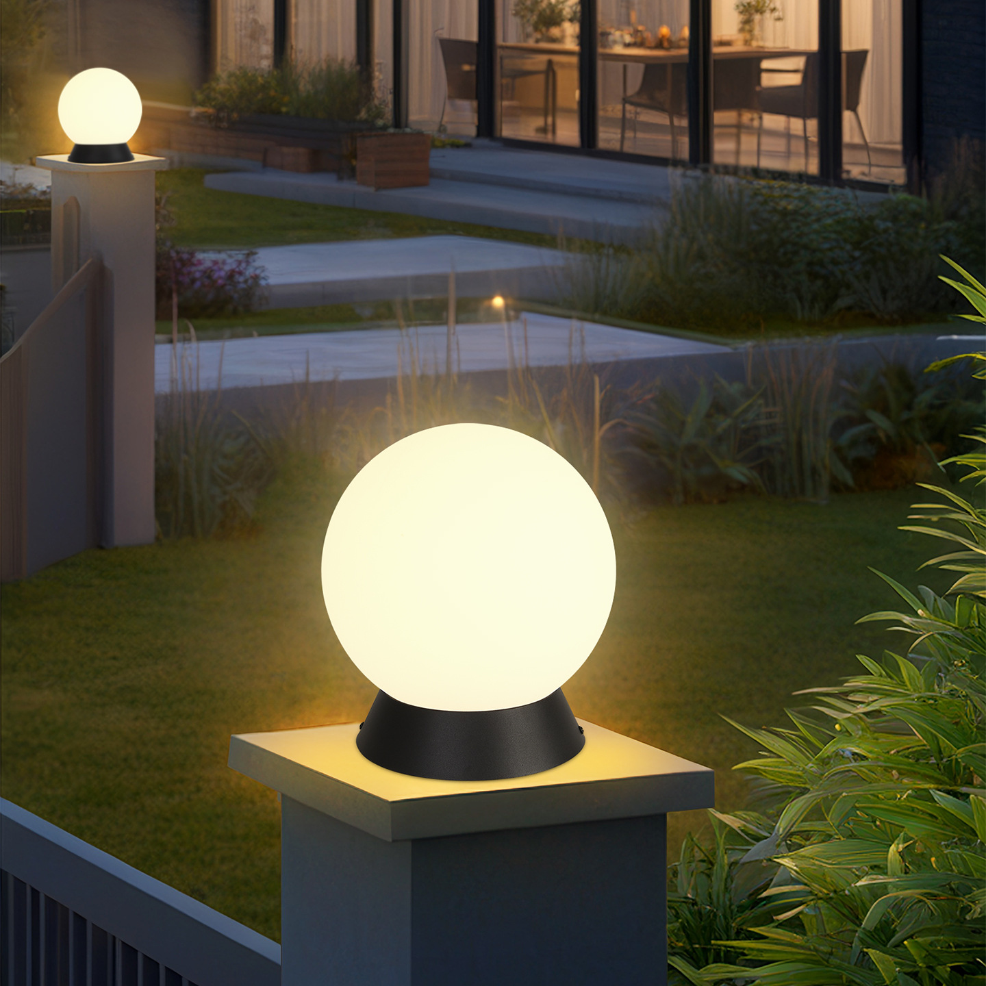 Luz de pilar de pared, puerta rural, patio, solar, jardín al aire libre, villa, luz de jardín, luz de luna impermeable 378L