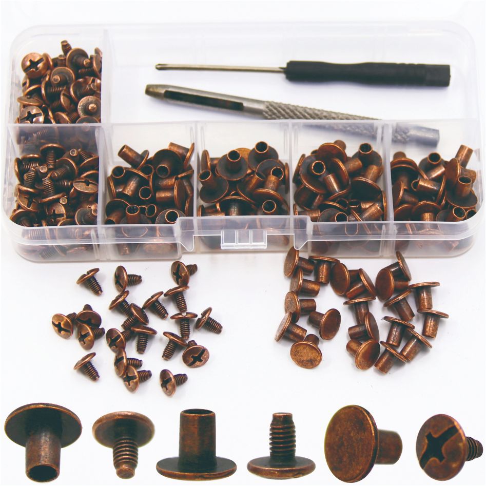 100套账本钉金色字母螺丝相册台历菜谱对装子母铆钉文具钉7*9mm