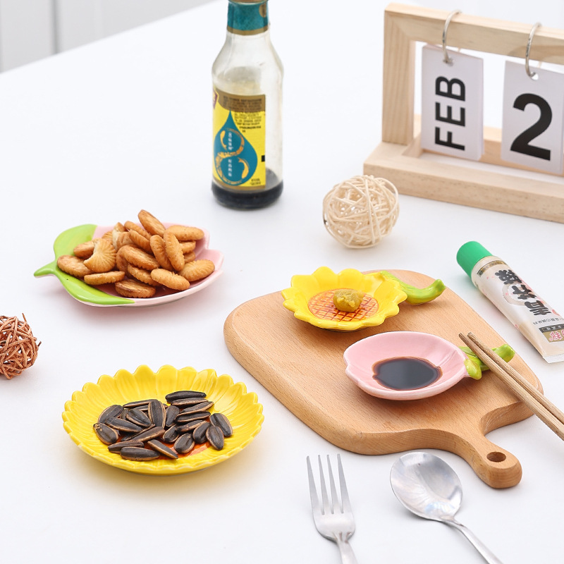 Hand-painted Tulip Flower Ceramic Fruit Dish, Cake & Dessert Plate, Condiment Tray, Snack & Appetizer Small Plate, Pastry Dish