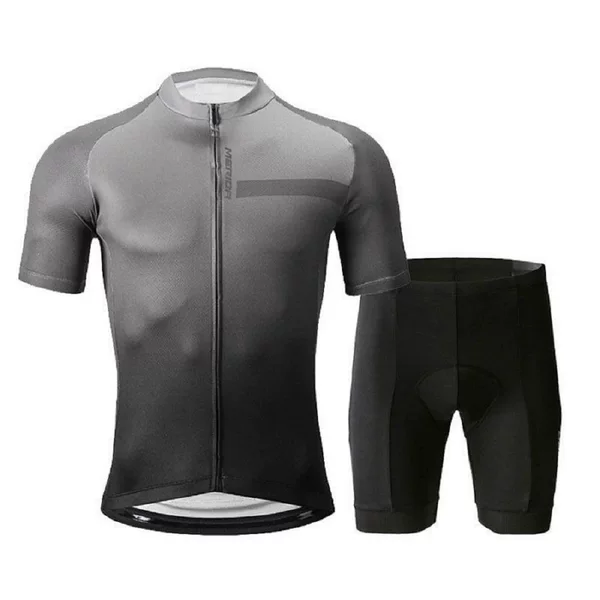 Gradient gray new short-sleeved cycling jersey, mountain bike and road bike quick-drying short-sleeved top and shorts, unisex, for summer