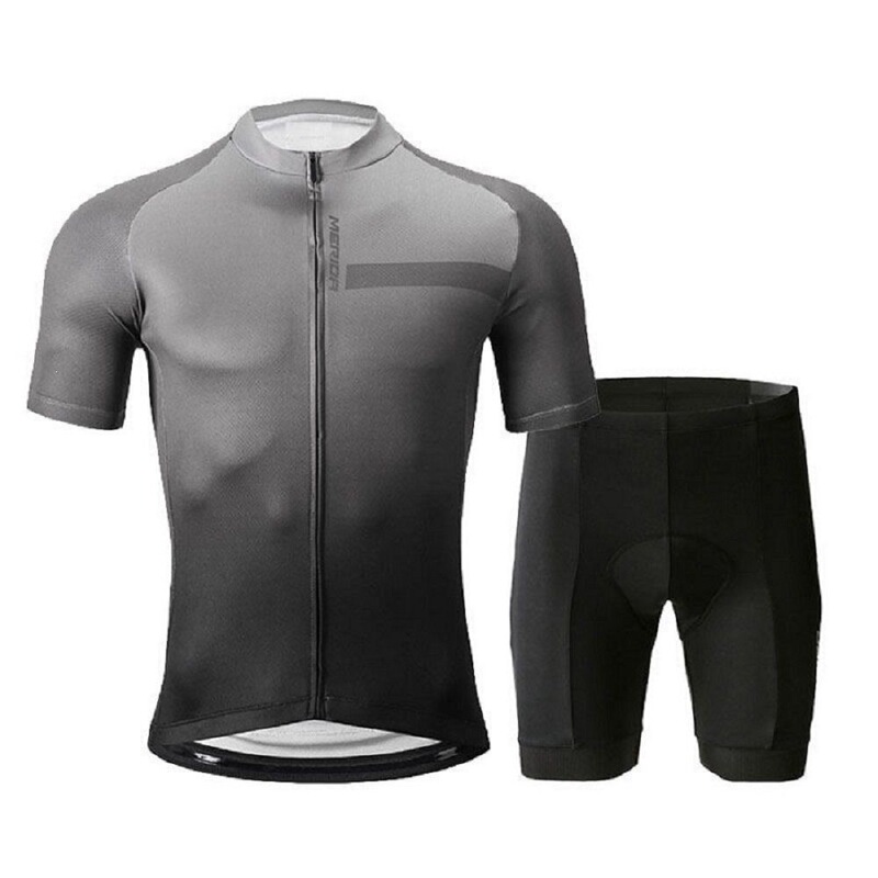 Gradient gray new short-sleeved cycling jersey, mountain bike and road bike quick-drying short-sleeved top and shorts, unisex, for summer