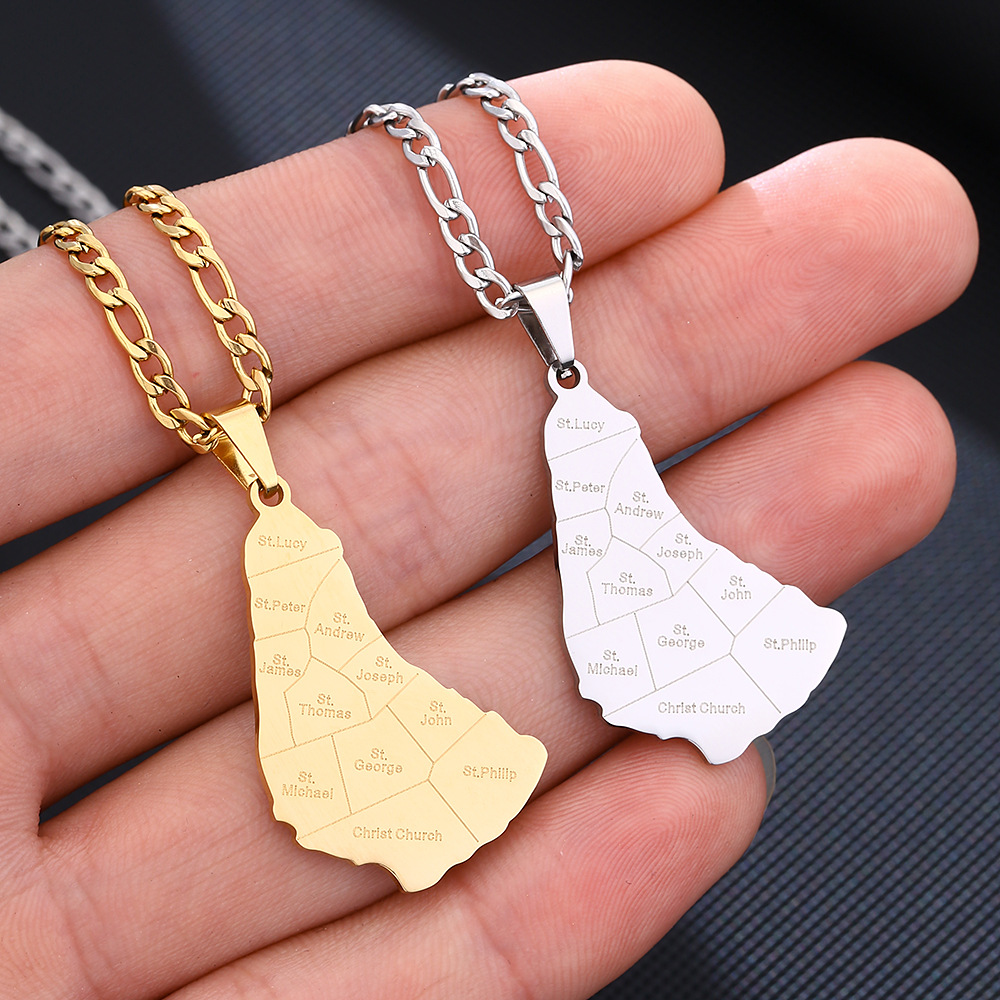 Casual Modern Style Map Letter Stainless Steel Plating 18k Gold Plated Pendant Necklace Long Necklace display picture 4