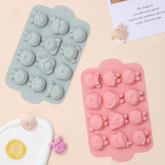 新しい 12 ピースのさまざまなラブブ形状ムースチョコレート食品グレードのシリコーン型ビスケットラブブ型