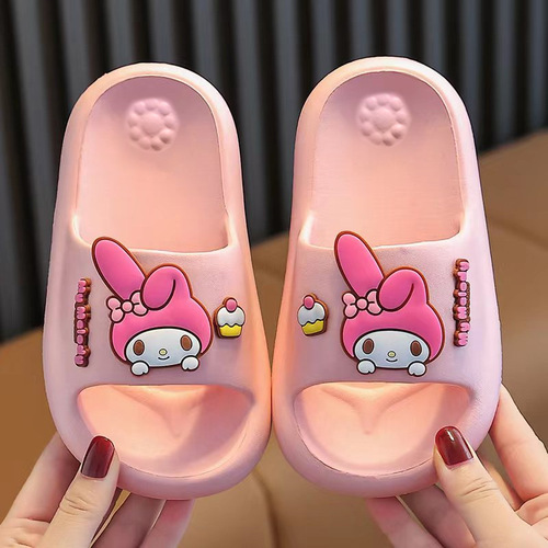 Sanrio Children's Summer Slippers Indoor and Outdoor Non-slip Soft Sole Home Cute Cartoon Parent-Child One-piece Slippers Wholesale