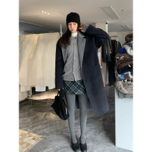 SROOM十三行 含羊毛羊驼双面呢大衣双面穿西装领撞色外套上衣女