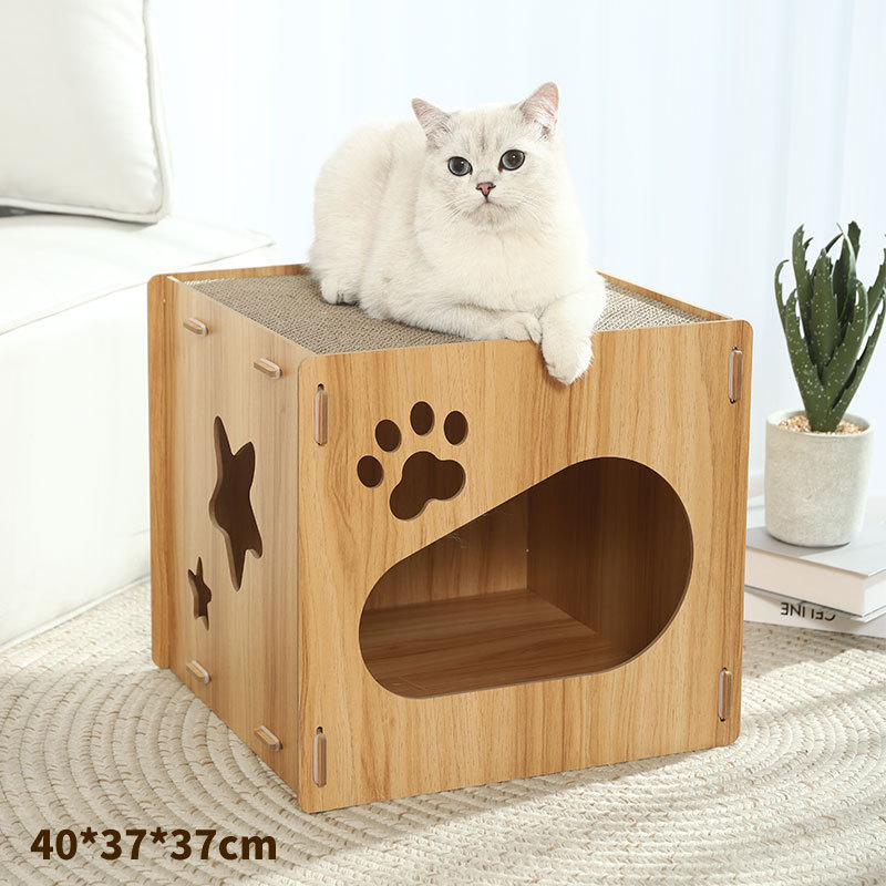 Pet cubo nido marioneta gatito lindo cuatro estaciones universal Villa gato molienda garra Jugar resto integrado suministros de la casa