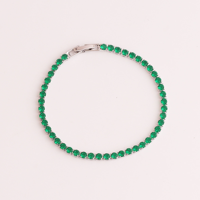 Fashion Solid Color Copper Plating Inlay Zircon Bracelets 1 Piece