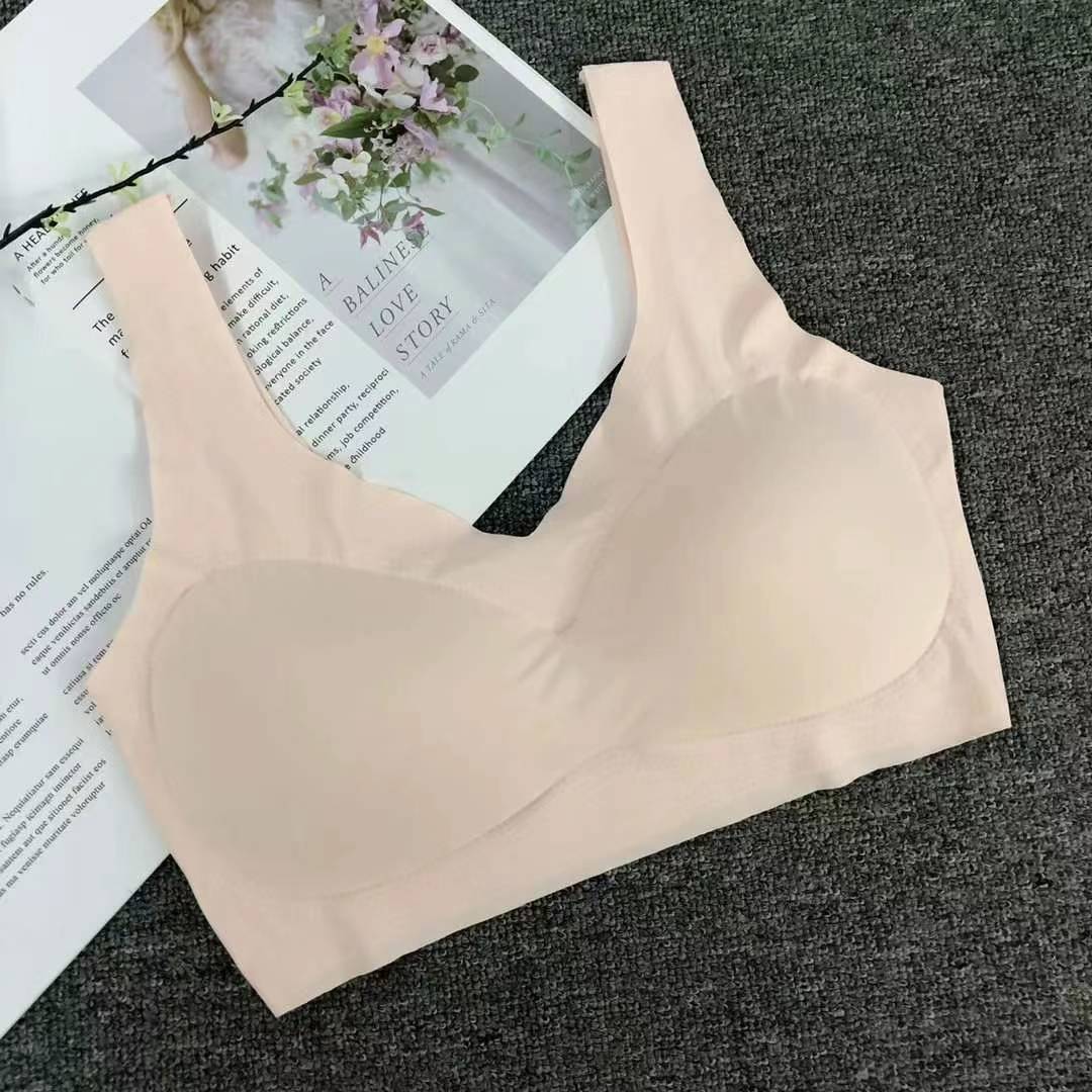 Nueva taza de látex sin marcas de alta calidad, chaleco de dama sin anillo de acero, bra de yoga, ropa interior deportiva, mujer al por mayor