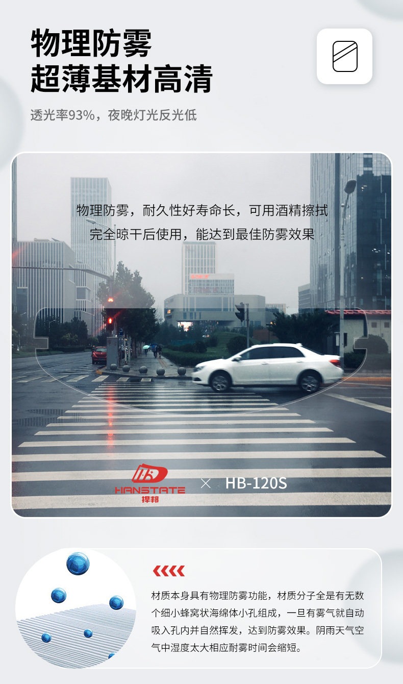 Suitable for HANSTATE anti-fog patch for motorcycle full-face helmets, universal anti-rain film for helmet visors to prevent fogging