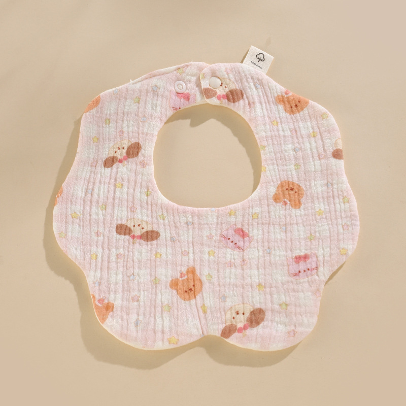 Babero de algodón para bebés Clase A babero de gasa de algodón para niños Toalla de saliva para recién nacidos de gasa suave de seis capas