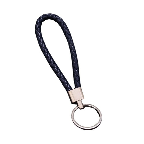 Creative woven leather rope keychain car pendant couple accessories pu key rope floor push small gift manufacturer wholesale