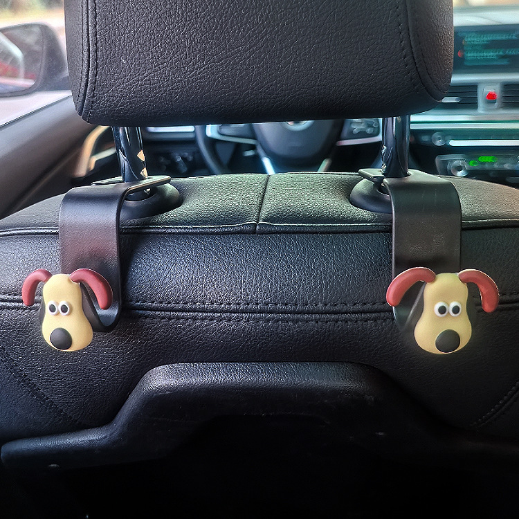 Coche trasero cabeza perro 3D 3D pegatinas de silicona coche gancho coche multi-asiento coche gancho asiento trasero gancho