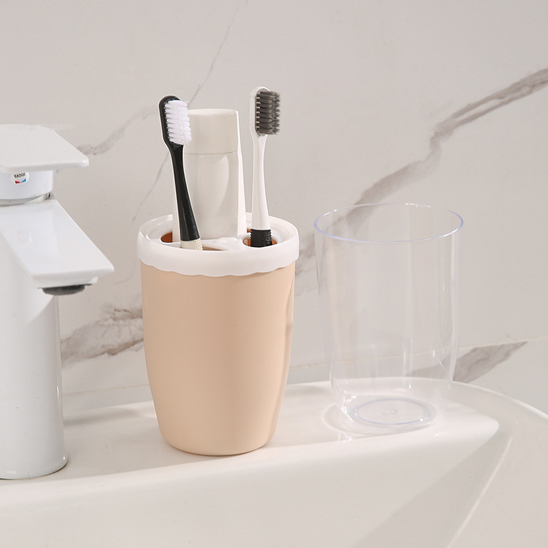 Einfacher Haushaltsbehälter Zahnpasta, tragbares Reiseset für Paare, Etui, Aufbewahrungsbecher für Zahnbürsten_voghion.com