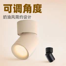 可可蛋奶春雨奶油风明装筒灯米家APP控制智能旋转可调角射灯