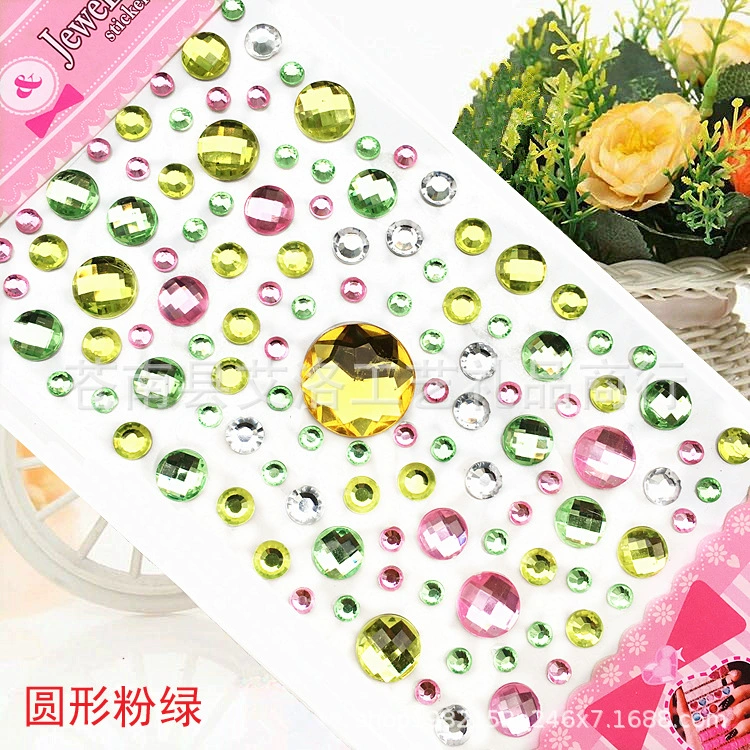 Crystal Patch Acrylic Gem Stickers, Plum Blossom & Heart Designs, 18 × 8.5 cm