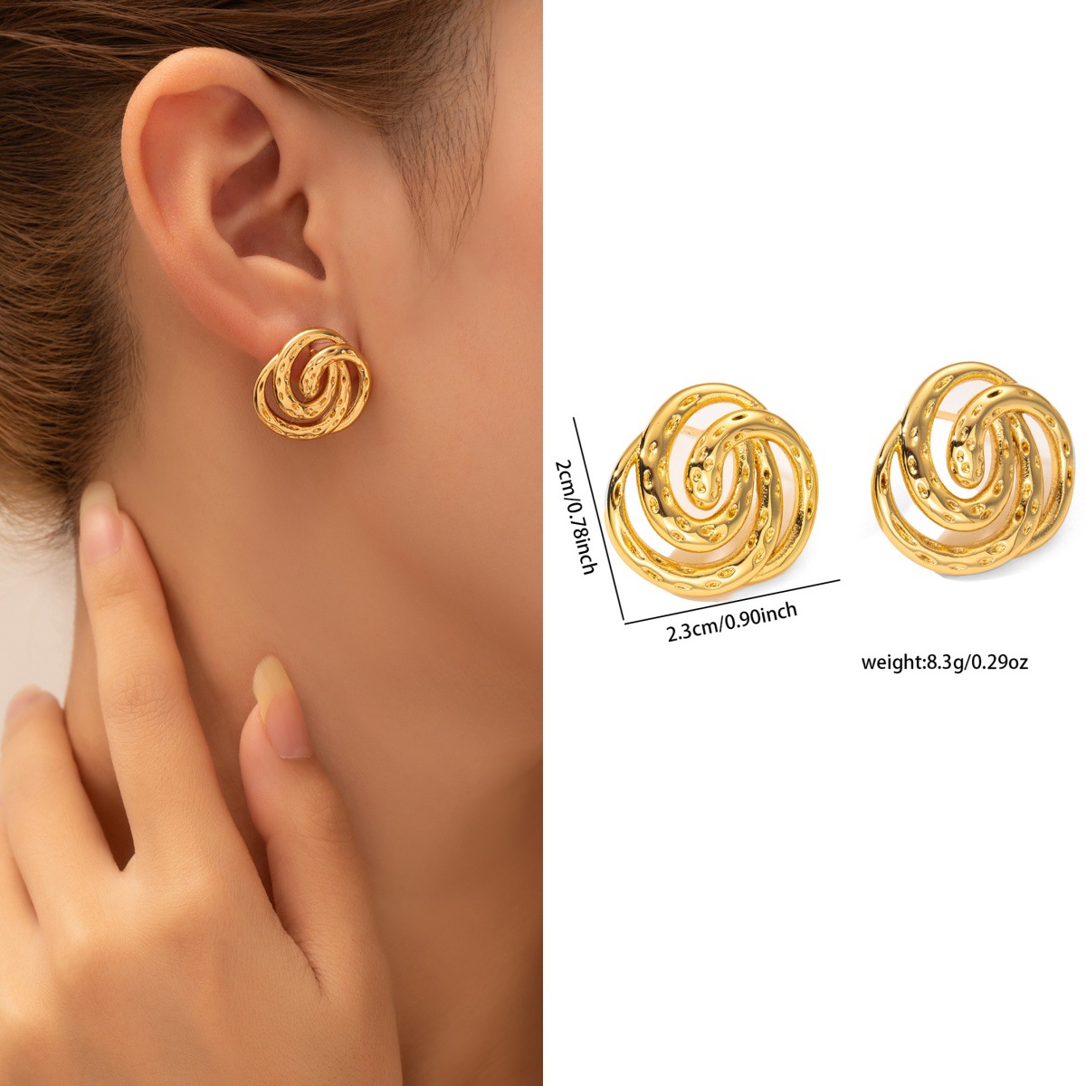 Pendientes de acero de titanio transfronterizos para mujer, lujo ligero, sentido de alta gama, temperamento retro de nicho, pendientes que no se desvanece, pendientes de todo fósforo al por mayor