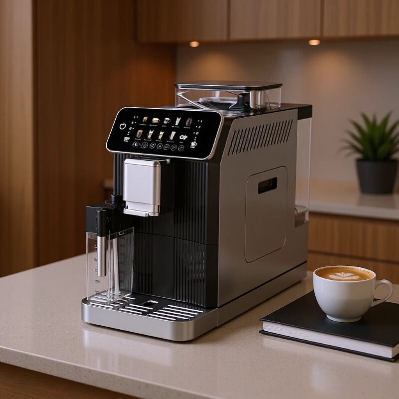 Fully Automatic Italian Coffee Machine, 15Bar High-Pressure Extraction, Stainless Steel Body, 2.3L Large Water Tank, 180g Bean Hopper