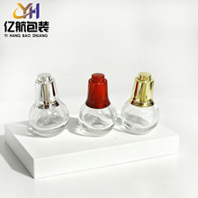 新款现货升级版圆形40ml按压精华油瓶精华液护肤品玻璃瓶包材批发