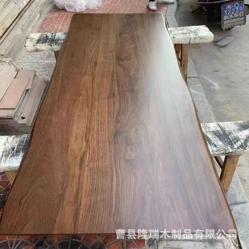 老榆木板材水曲柳松木白蜡黑胡桃实木桌面吧台餐桌书桌办公桌板材
