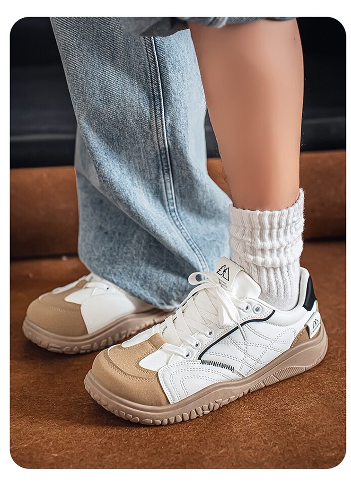Giày sneaker nam cổ thấp mũi tròn rộng form Đức, đế bằng gót thấp 1–3 cm, dây buộc, phối màu trơn — Z8822 màu đỏ, Z8822 thẻ trắng, Z8822 thẻ đen chi tiết 9