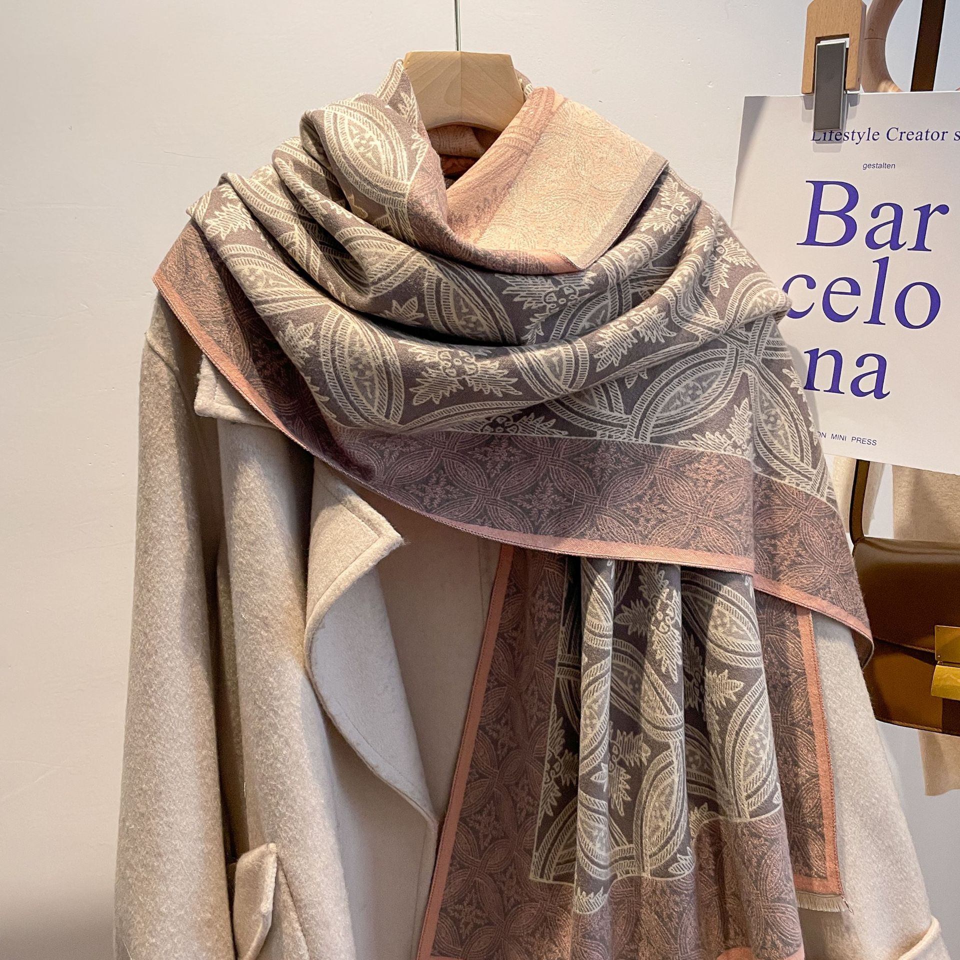 2022 nuevo estilo coreano Dongdaemun bufanda de Cachemira de doble cara chal exterior de mujer cálido bufanda engrosada de longitud media