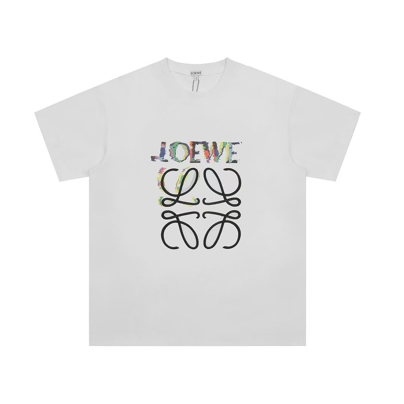 クロスボーダー羅家高品質刺繍ロゴゆるい半袖男女モデルカジュアルファッション百合tシャツ潮牌|undefined