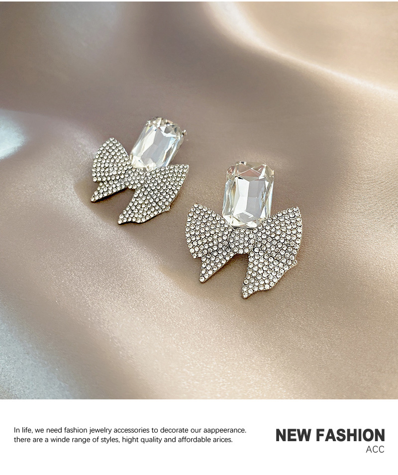 S925 Silver Needle Exaggerated Super Flash Earrings Personality Design Zircon Earrings Wholesale display picture 9