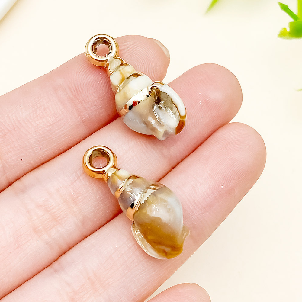 15 galvanizado láser marino oro acrílico imita concha colgante diy hecha a mano collar joyas accesorios image 14