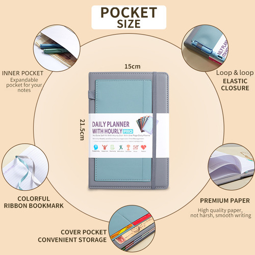 Amazon Cross-border Program Self-filled Dateless Daily One-Page Self-discipline Efficiency Notebook Strap Notebook