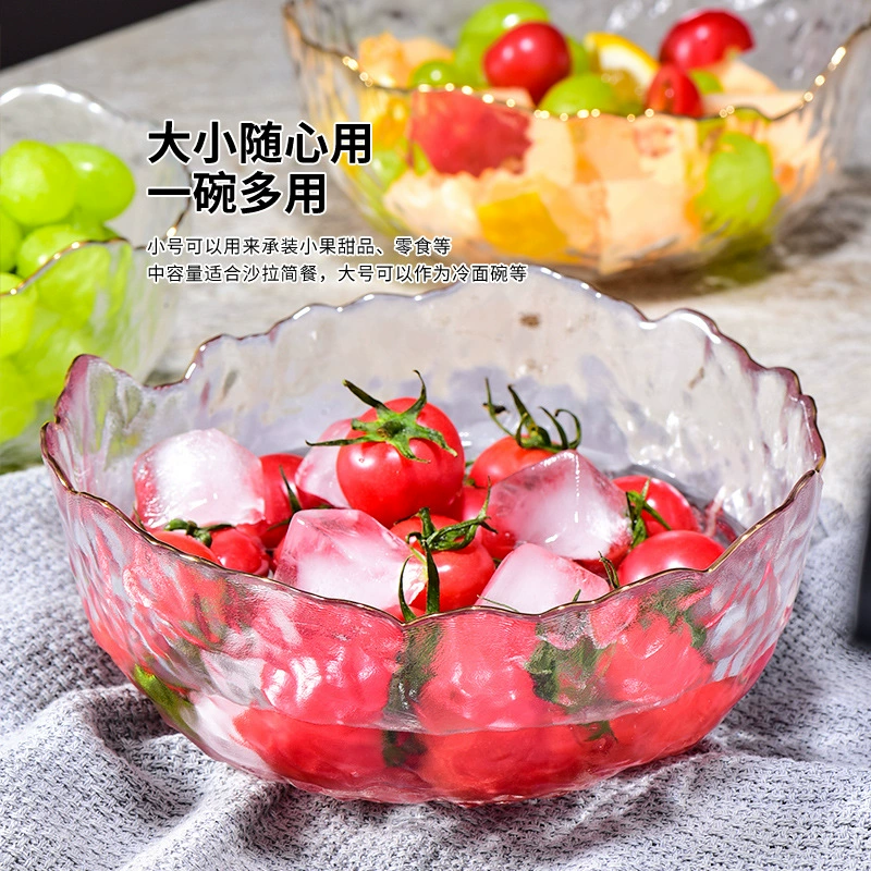 Japanese with a forged pattern glass bowl, dessert tableware, set