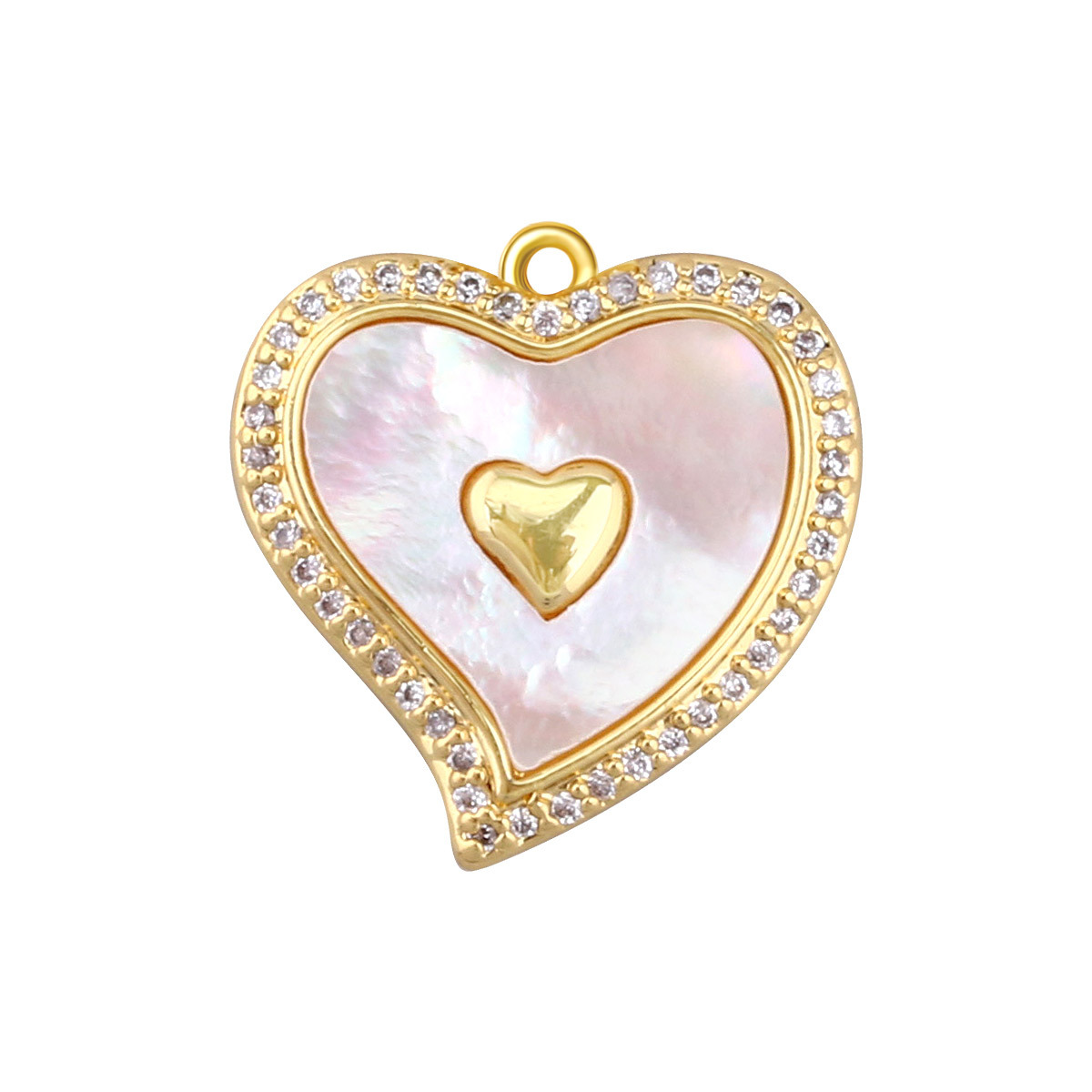 2g Weight Pendant Jewelry Making Type 12*12mm Jewelry Making Size Shell, Zircon Inlay Material DIY Jewelry Accessories Classification 1 Piece Quantity Copper Material Heart Shape Pattern All Seasons Season Plating Design Elegant, Vintage Style Style 1 Piece 12*12mm Copper Shell Zircon Heart Shape Pendant 8