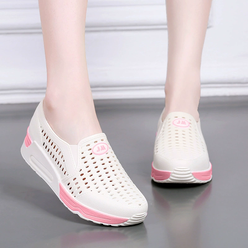 Обувь медсестры женский белый наклон на каблуке летняя обувь красоты