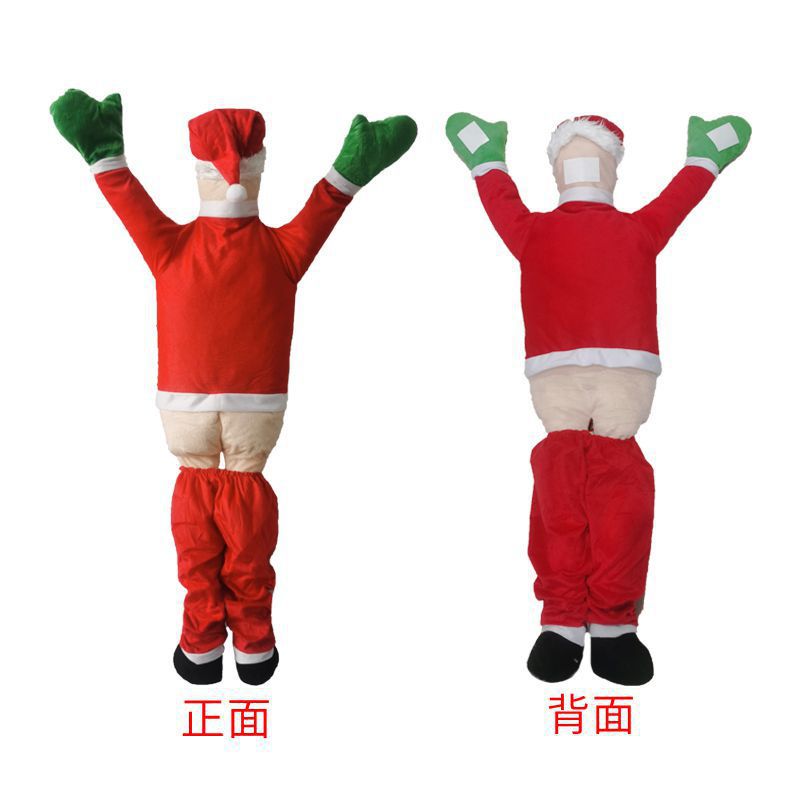 Franela creativa transfronteriza Papá Noel se quita los pantalones y trepa la decoración de la pared Adornos de Papá Noel Regalos Personalización de regalos