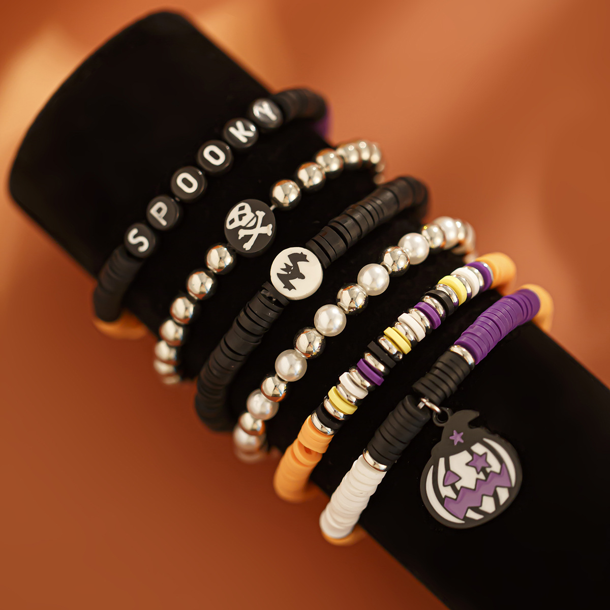 Halloween-asusteiden persoonallisuus yksinkertainen lepakkokristalli rannekorusetti Halloween-juhla metalliseoskirjaimirannekoru_voghion.com