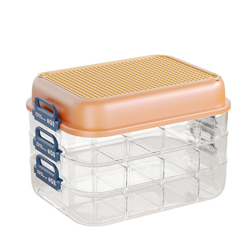 Caja de almacenamiento de bloques de Lego multifuncional multi-capa clasificadora de rejilla magnética para juguetes infantiles ensamblaje caja de acabado a prueba de polvo