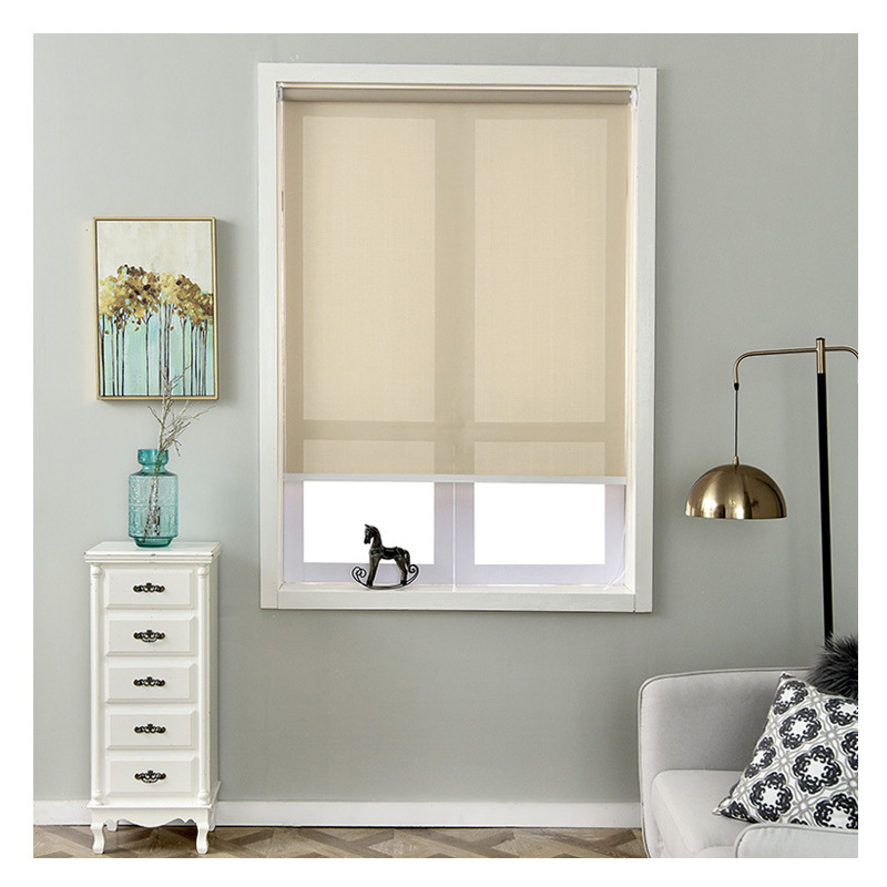 Curtain hole-free installation bedroom bay window semi-shading simple rental room dormitory small short sunshade hanging curtain roller shutter