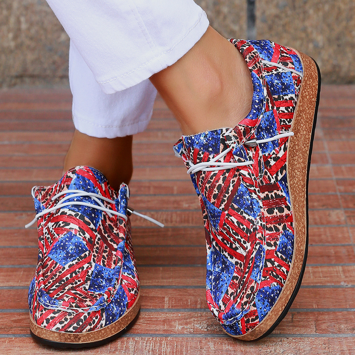 2024 New Thick soled Independent Day Large Fashion Sports and Leisure Board Lazy Shoes_voghion.com