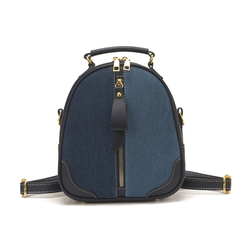 Nicho coreano Jeans color contraste mochila mujer 2026 nuevo cross-border multipropósito de alta calidad mochila versátil