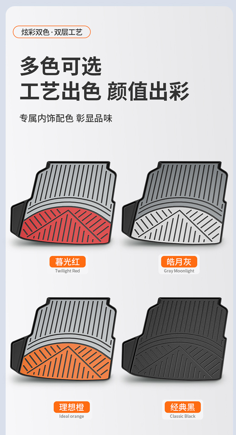 Suitable for Chery Tiggo 8, Arrizo 8, iCAR V23, special colorful TPE car trunk mat accessories