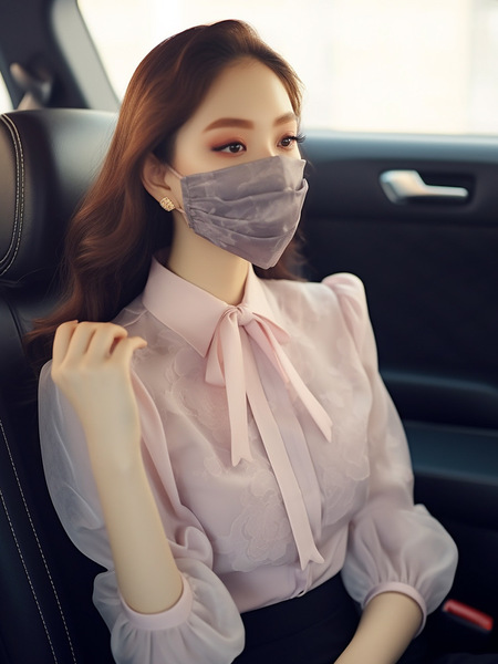 Fuchsia spring lace shirt with bow