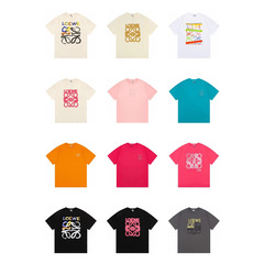 高バージョンロイウェイloeクラシック高品質ゆるい純綿tシャツ女性半袖男性カップル娘お嬢様風