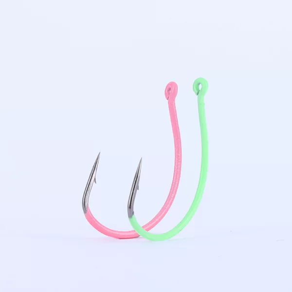 8003 Sea Fishing Luminous Yellow Fish Hook Luminous Barbed Wacky Hook Inverted Fishing Hook Yellow Fish Bass
