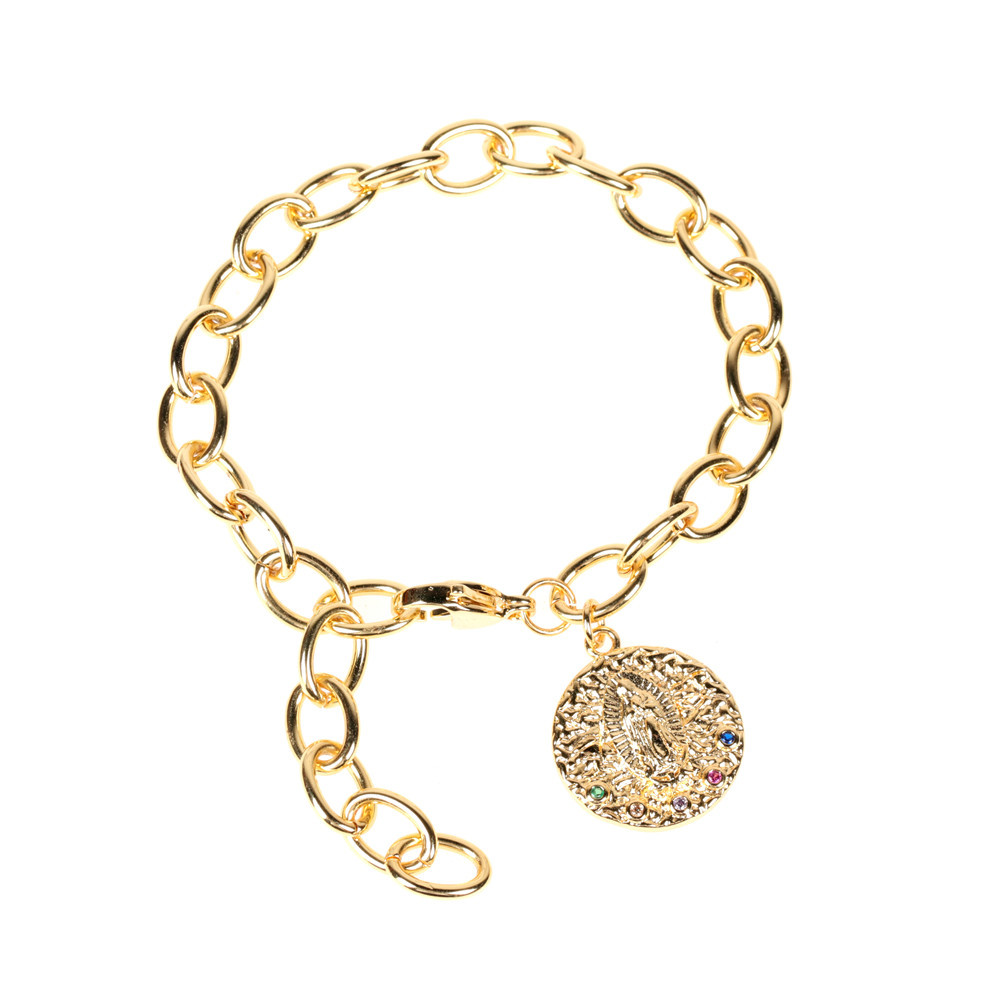 Nouvel Ensemble De Bracelet De Collier Pendentif Rond En Diamant De Mode display picture 17