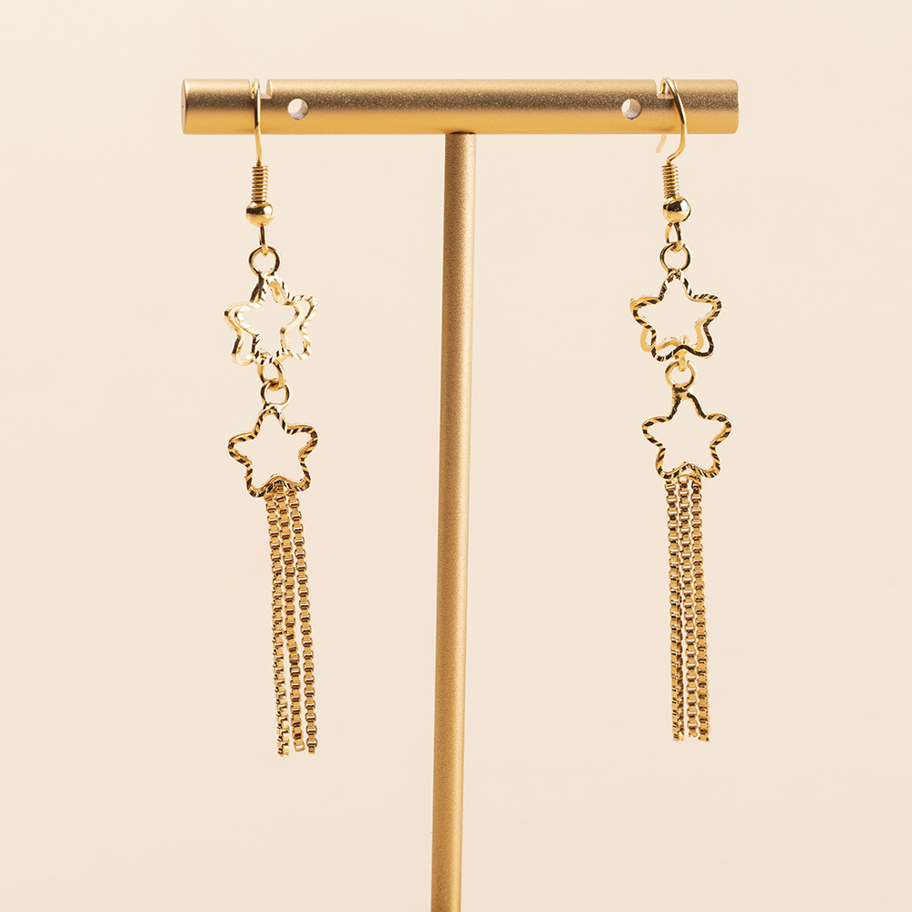 long copper elegant earrings with bow with tassels