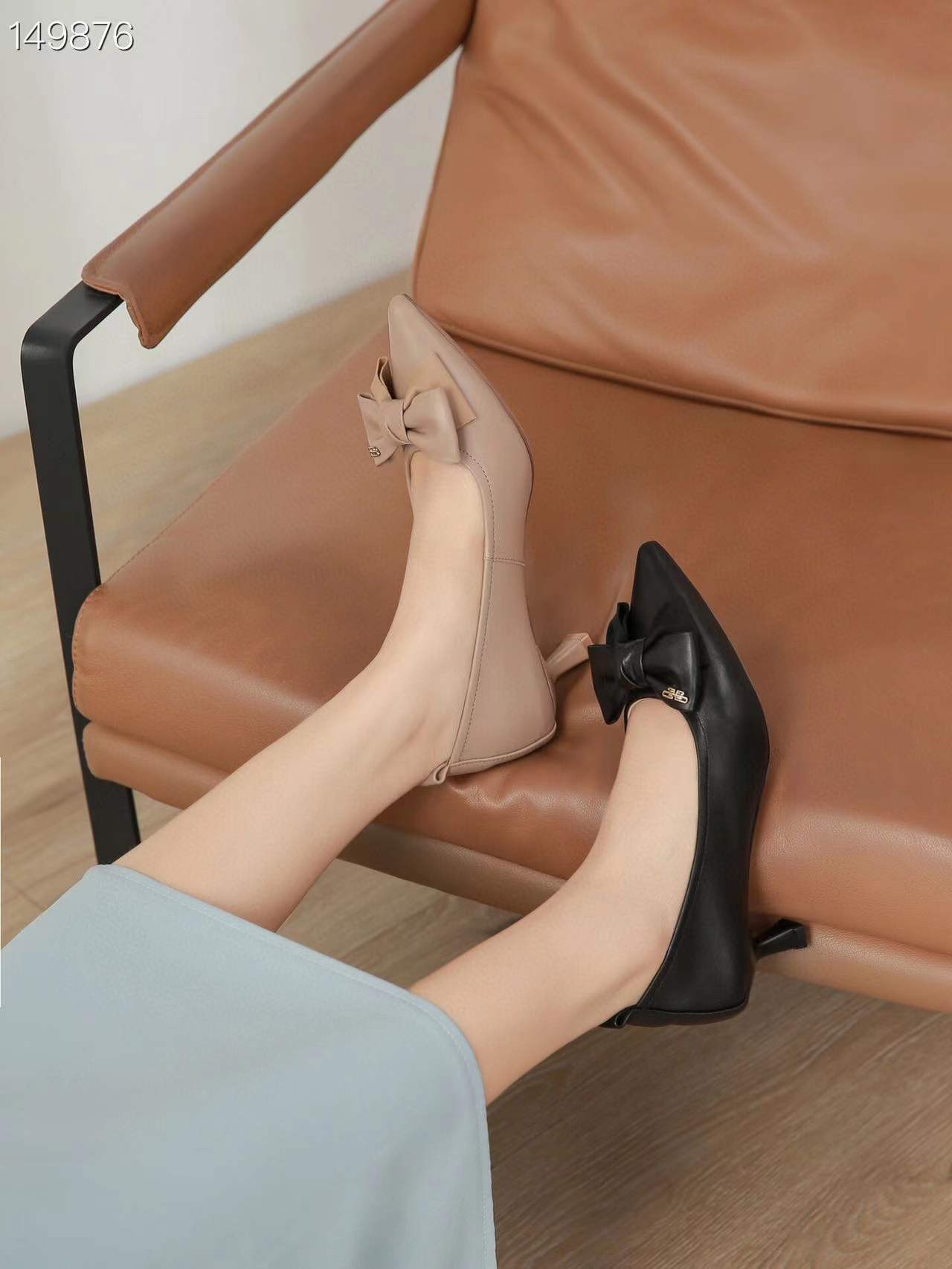 Giày cao gót nữ mũi nhọn cổ điển gót 6 cm – giày đơn Quảng Châu cao cấp — Màu đen, Màu mơ chi tiết 2