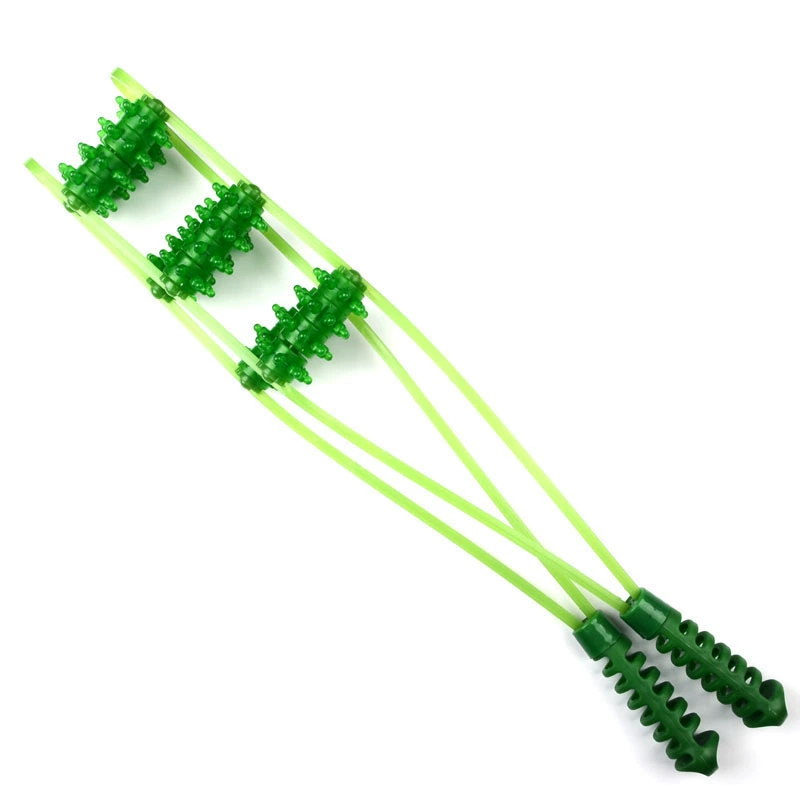 Back massage roller bar, 50 cm, multi-wheel 2–6 rows, green/yellow/blue