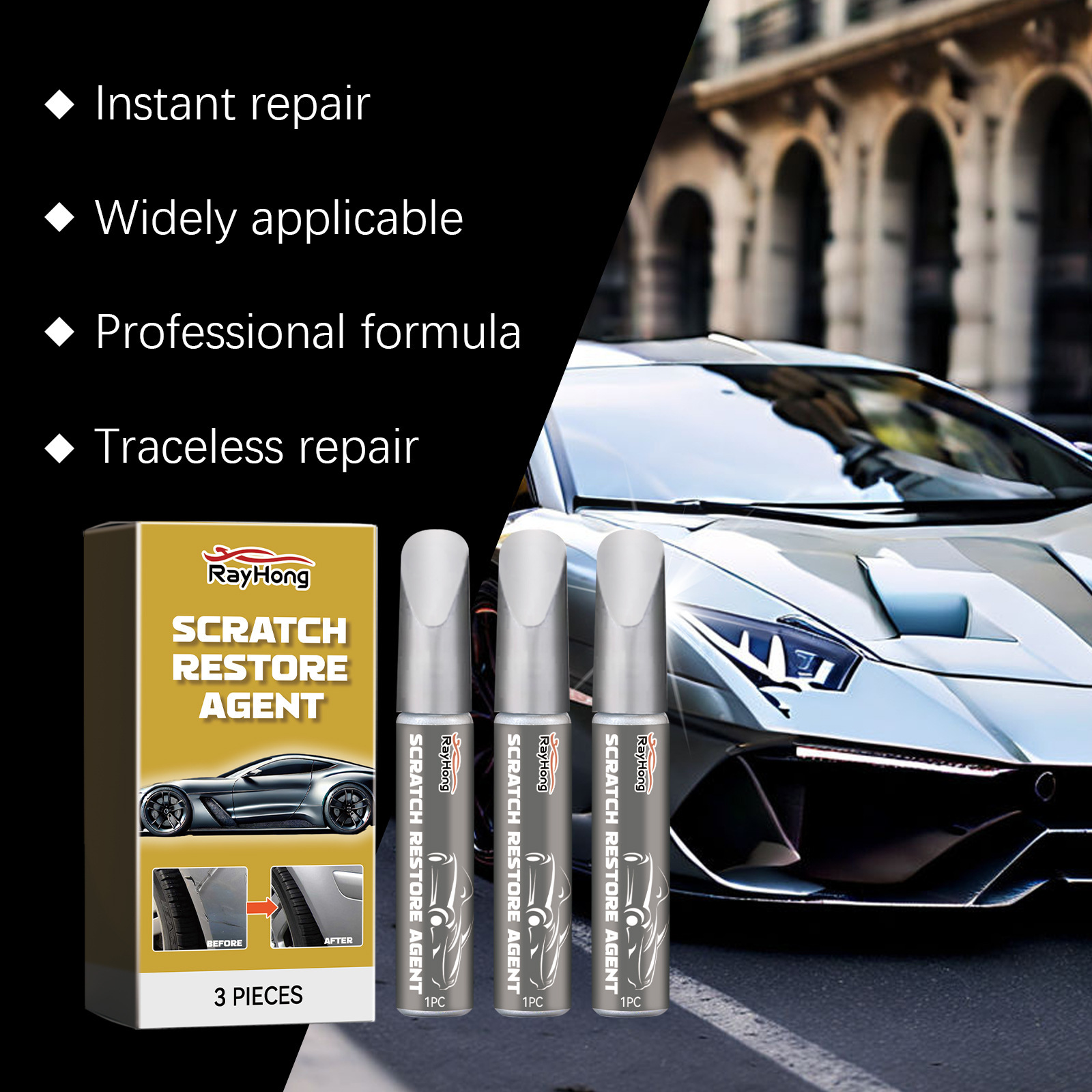 Rayhong Car Scratch Repair Pen Car Scratch Repair Paint Scratch Removal and Repair Touch-Up Pen