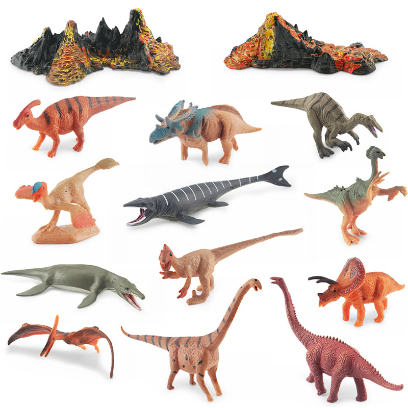 Transfronteriza exportación mini simulación Jurásico dinosaurio volcán 12 traje de escritorio estática modelo Decoración Juguetes
